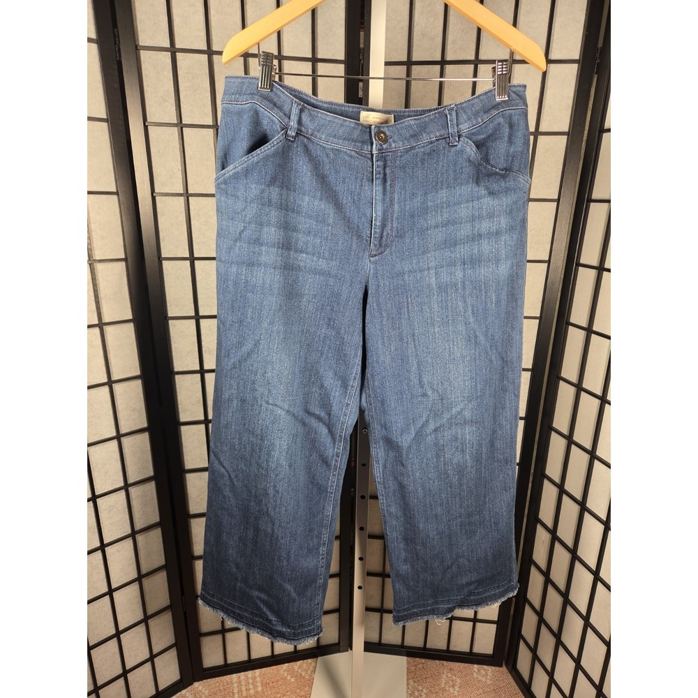 J Jill Full Leg Crop Wide Leg Boho Costal Cottagecore Size 14